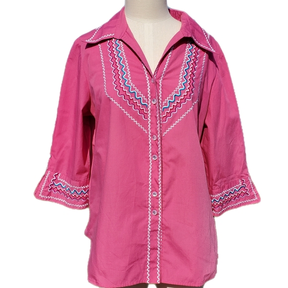 Vintage Bob Mackie Rickrack blouse - Picture 1 of 7